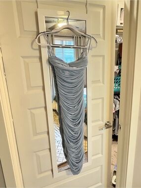 Ruched Light Blue Evening Dress
